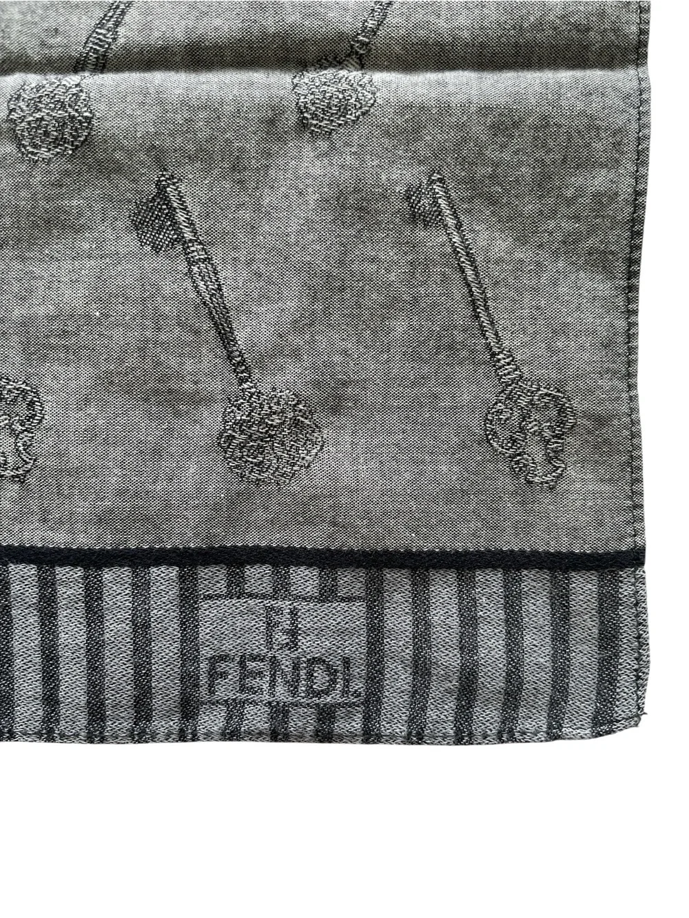 Authentic Fendi Vintage Jacquard Cotton Handkerchief